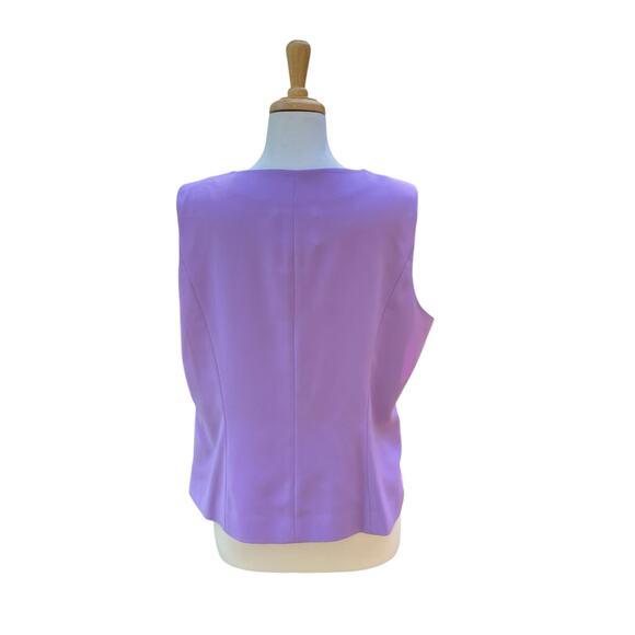 Louise Ricci Top Blouse Sz 18 Purple Beaded square Neckline Rhinestone Y2K Glam - Picture 8 of 16